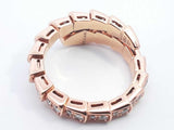 Bvlgari 18k Rose Gold 5.8g Pave 0.8ctw Diamond Serpenti Viper Ring 7 Lh0724prxzde