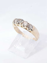 0.60 Cttw Diamond & 14k Yellow Gold Four Stone Ring 5 Grams Size 6.25 Fw0926rxzdu