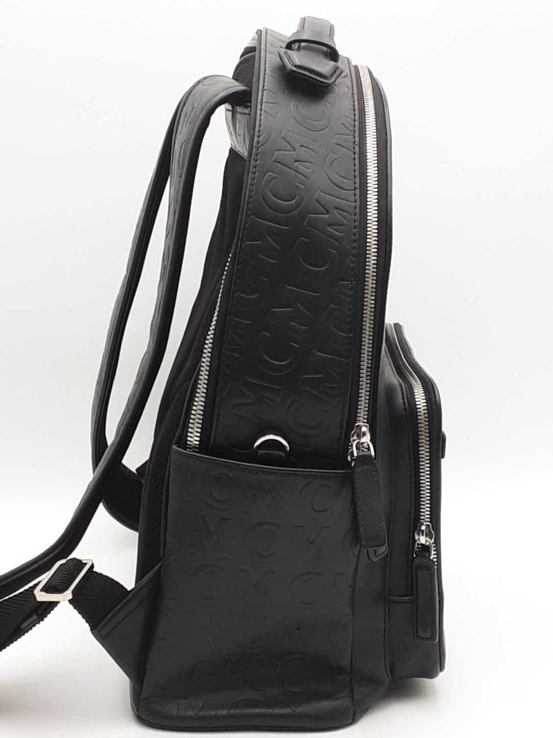 Mcm Black Leather Visetos Monogram Black Backpack Aa0526wzxsa