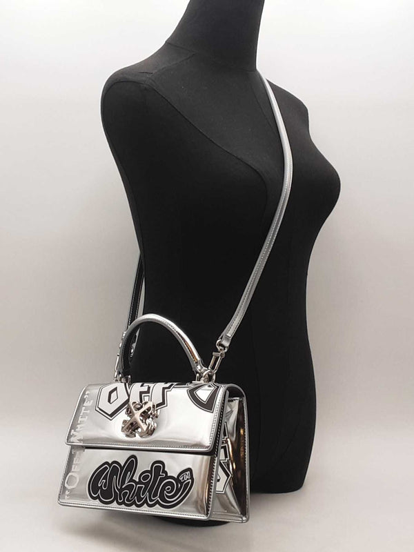 Off White Jitney 0.5 Silver Handbag Aa0725oxzsa