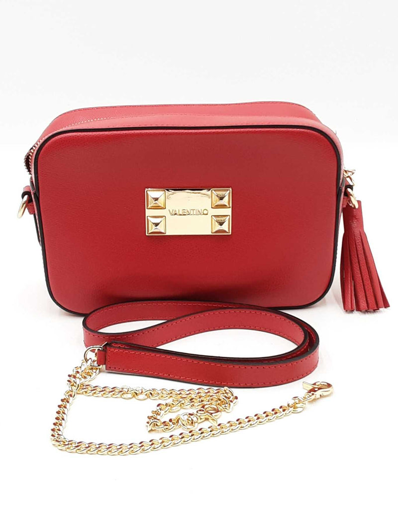Valentino By Mario Valentino Red Leather Babette Bonbon Crossbody Eb1125lxzdu