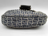 Fendi Croissant Gray Blue Monogram Canvas Shoulder Bag Do1124orxde