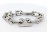 Balenciaga B Link Silver Tone Bracelet 66.5 Grams 6 Inch Eb1026crsa