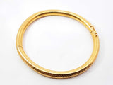 24k Yellow Gold Hinged Textured Bangle Bracelet 40.5 Grams 6.5 Inch Fw0726rzxzdu