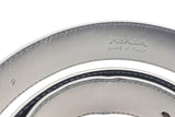 Prada Dark Blue Saffiano Leather Belt With Silver Tone Buckle Size 36 Eb0825erdu