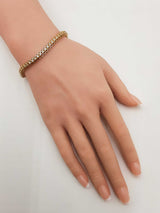 1.14 Cttw Diamond & 14k Yellow Gold Hexagon Link Tennis Bracelet 12.7 Grams 7 Inch Fw0726exzdu