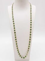 Green Jade 18k Yellow Gold 7.73g Beaded Chain 28 In Do0526pxzde