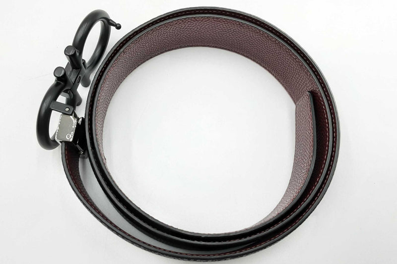 Salvatore Ferragamo Gancini Reversible Leather Belt With Black Buckle Eb1024lpxdu