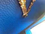 Versace Virtus Camera Blue Grainy Leather Chain Crossbody Bag Do0625wrxde