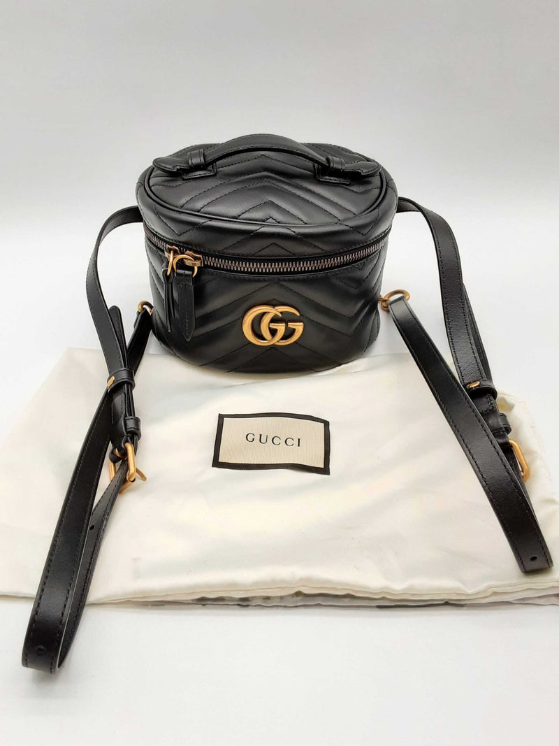 Gucci 598594 Gg Black Marmont Leather Compact Backpack Do1024pxzde