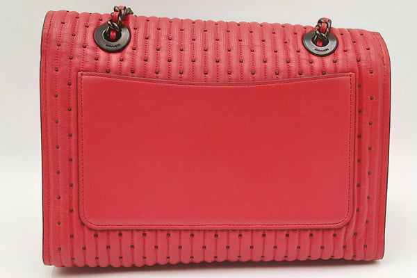 Coach Quilted & Rivets Parker Shoulder Bag In Red Eb0824ordu