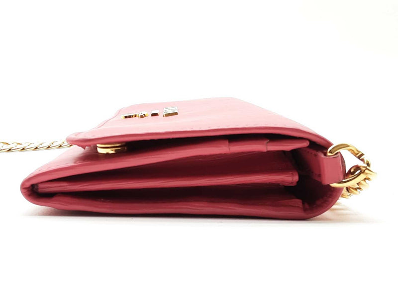 Prada Pink Small Vitello Move Wallet On Chain Electric Saffiano Crossbody Lh0924pxzde