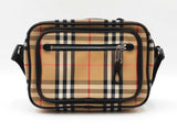 Burberry Paddy Camera Bag In Vintage Check Canvas & Black Leather Fw0826ozxdu