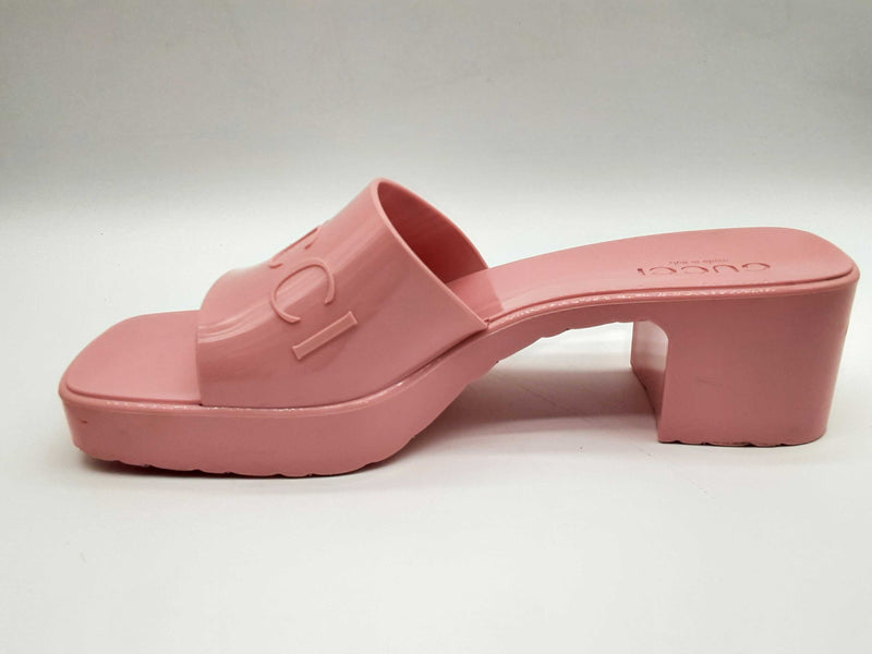 Gucci Pink Rubber Platform Sandal Slides Size Eu 39/ Us 9 W Do0624lxzde