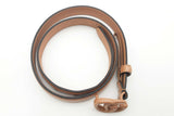 Gucci Brown Leather Belt With Double G Buckle Size 70/28 Eb0726lxzsa