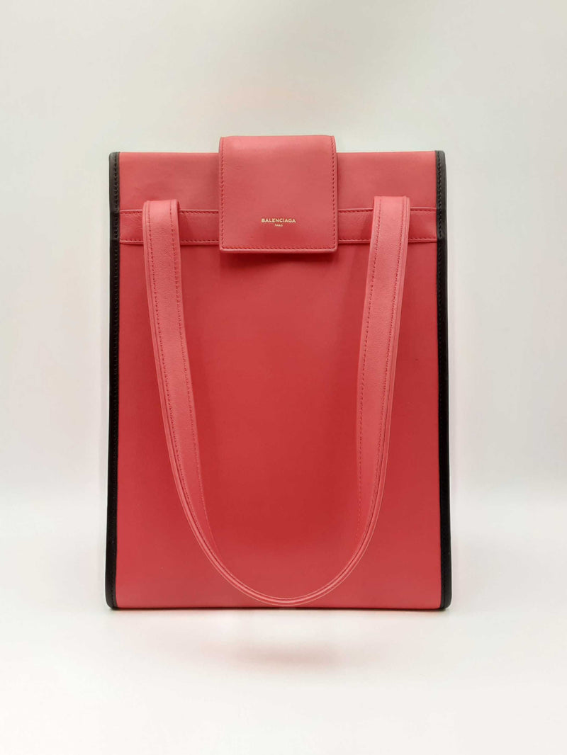 Balenciaga Agneau Classique Brillante Tote In Rouge Tango Leather Fw0125oordu