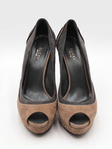 Gucci Suede Colorblock Platform Pumps Size 38.5 Eb0825lxzdu