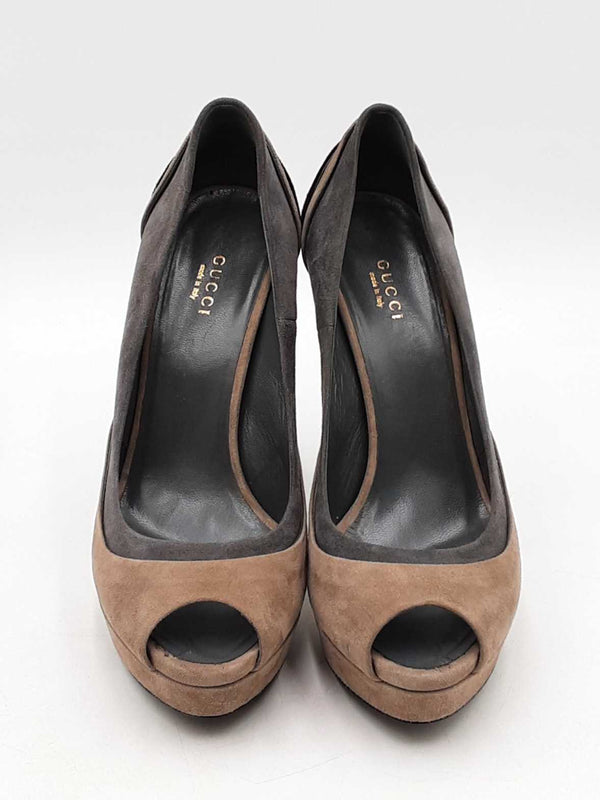 Gucci Suede Colorblock Platform Pumps Size 38.5 Eb0825lxzdu