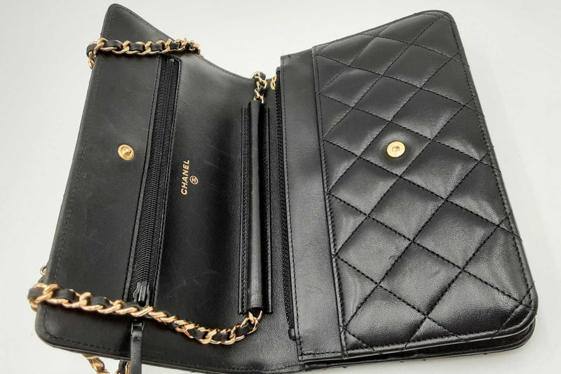 Chanel Quilted Black Leather Wallet On Chain Eb1024lcxzdu