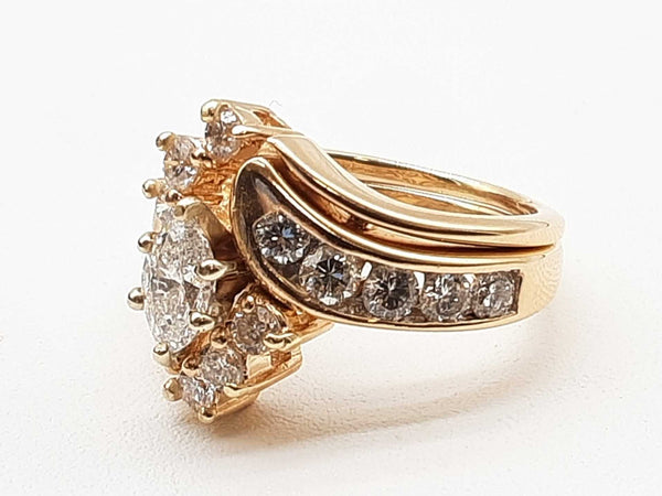 2.30 Cttw Diamonds 14k Yellow Gold 9.9g 2 Set Ring Size 7 Do0425loxzde