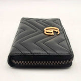 Gucci Gg Marmont Zip Around Black Wallet Sd0825ozxsa