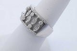 14k White Gold Diamond Openwork Band Ring 6.7 Grams Size 7 Eb0626rxzde
