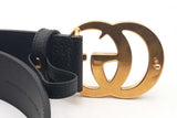 Gucci X Adidas Marmont Leather Belt With Double G Buckle Size 75/30 Eb0526loxsa