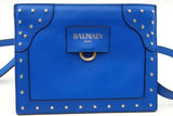 Balmain Blue Leather Studded Crossbody Bag Eb0426lxzde