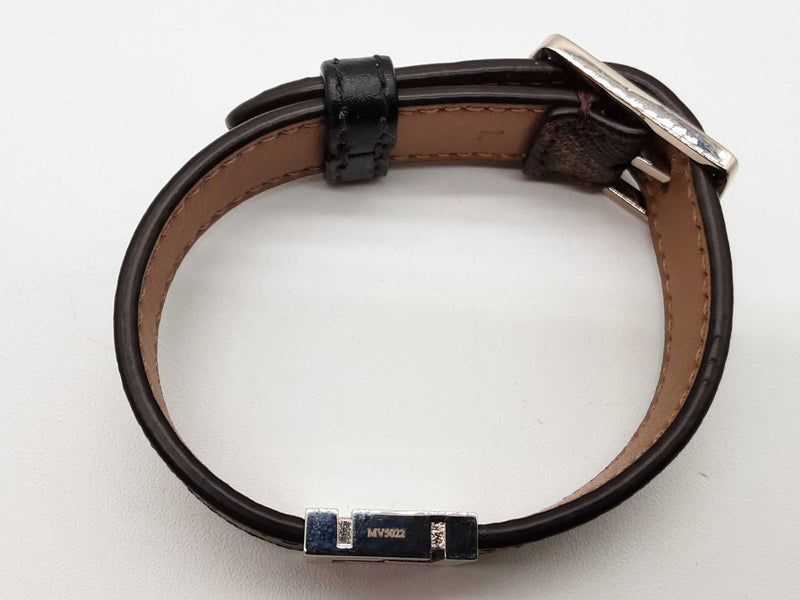 Fendi Ff Brown Coated Canvas Leather Reversible Bracelet Do0925oxzde