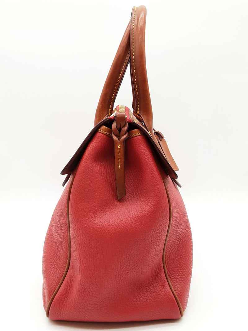 Dooney & Bourke Wilson All Weather Red Brown Leather Shoulder Bag Do0325lrde