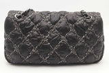 Chanel Paris Byzance Black Nylon Quilted Tweed Stitched Shoulder Bag Eb0426prxsa