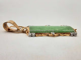 14k Yellow Gold 10.3g Dyed Jade Pendant Do1224lxzxde