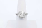 18k White Gold 1.7cttw Diamond Halo Ring 5.5 Grams Size 6.5 Eb0626exzde