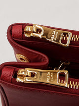Prada Galleria Double Zip Tote Bag In Red Saffiano Leather Fw0925przdu