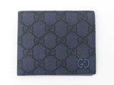 Gucci Bifold Wallet In Gg Supreme Coated Canvas & Dusty Blue Leather Fw0426ozxdu