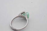 Strell 14k White Gold Teal Stone Ring Size 7, 3 Grams Eb0424lxzsa