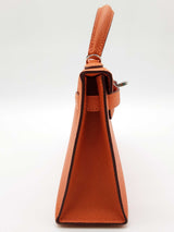 Hermes Sac Kelly Ii Sellier Mini Orange Epsom Palladium Shoulder Bag Do0425lsrxzde