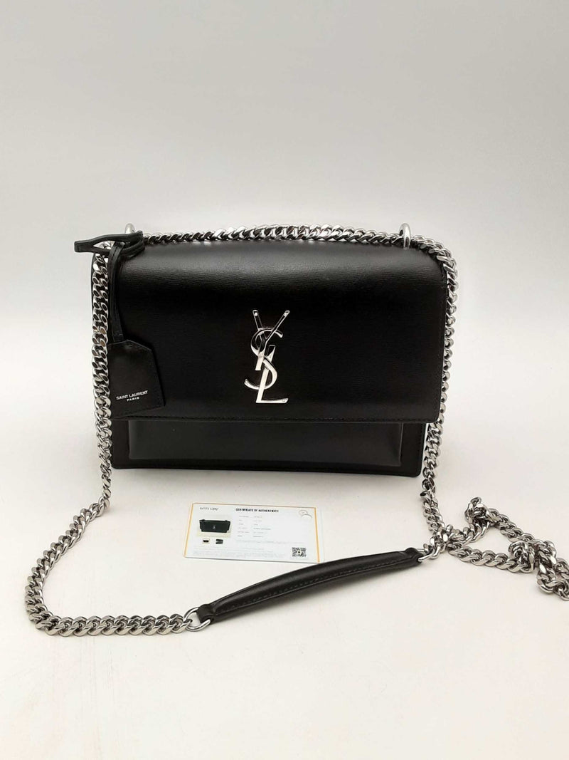 Yves Saint Laurent Black Leather Sunset Shoulder Bag Eb0125irxsa