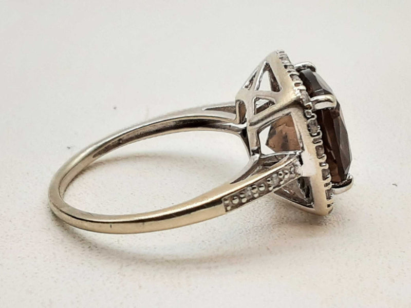 10k White Gold 2.8g Brown Citrine Ring Size 6.25 Do1224rrde