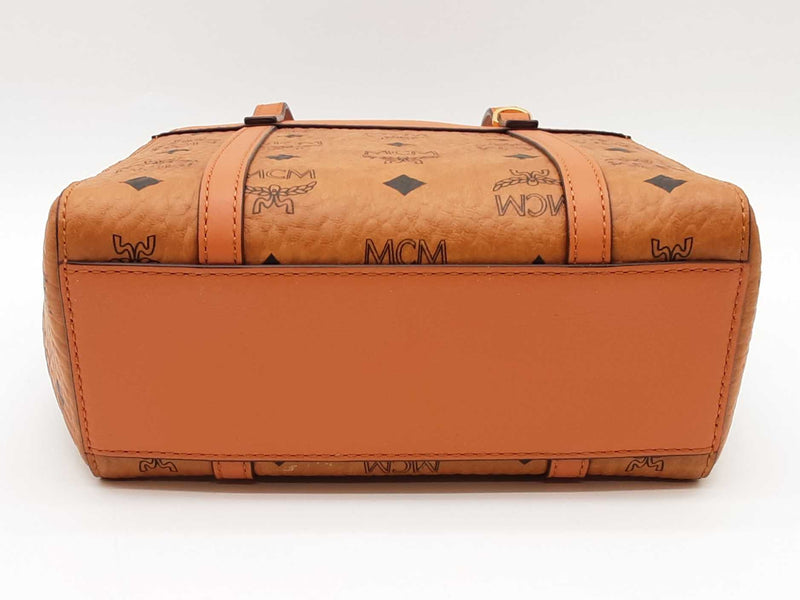 Mcm Mini Aren Top-zip Shopper Cognac Visetos Sd1125ozxde