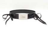 Christian Dior Admit It Corset Belt In Braid-laced Black Leather Fw1225lrzdu