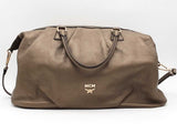 Mcm Large Leather Pebbled Satchel Silver Aa0926lrzsa