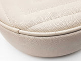 Yves Saint Laurent Round Vinyle Camera Bag In Ivory Graine De Poudre Leather Fw0726wzdu