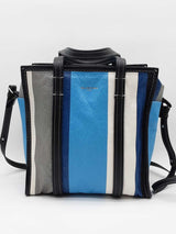Balenciaga Striped Leather Bazar Shopper Tote Bag Eb0526wxzde
