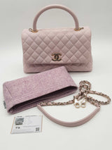 Chanel Light Pink Quilted Cavier Coco Top Handle Bag Eb1025wrxzde