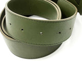 Mcm Green Leather Belt With Buckle Eb0924lxzdu