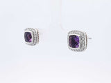 David Yurman Diamond & Amethyst Petite Albion Earrings In 925 Silver Fw0126lordu