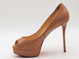 Christian Louboutin Lady Peep Patent Beige Size 9 Aa0826lrzsa