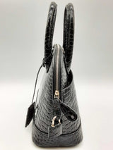 Balenciaga Ville Logo Black Croc Embossed Shoulder Bag Do0424ixzde