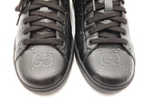 Gucci Ace Sneakers In Gg-embossed Perforated Black Leather Size 10.5 Fw0626lordu